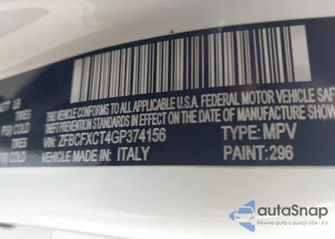 2016 Fiat 500X Trekking из США, поврежденный, VIN ZFBCFXCT4GP374156